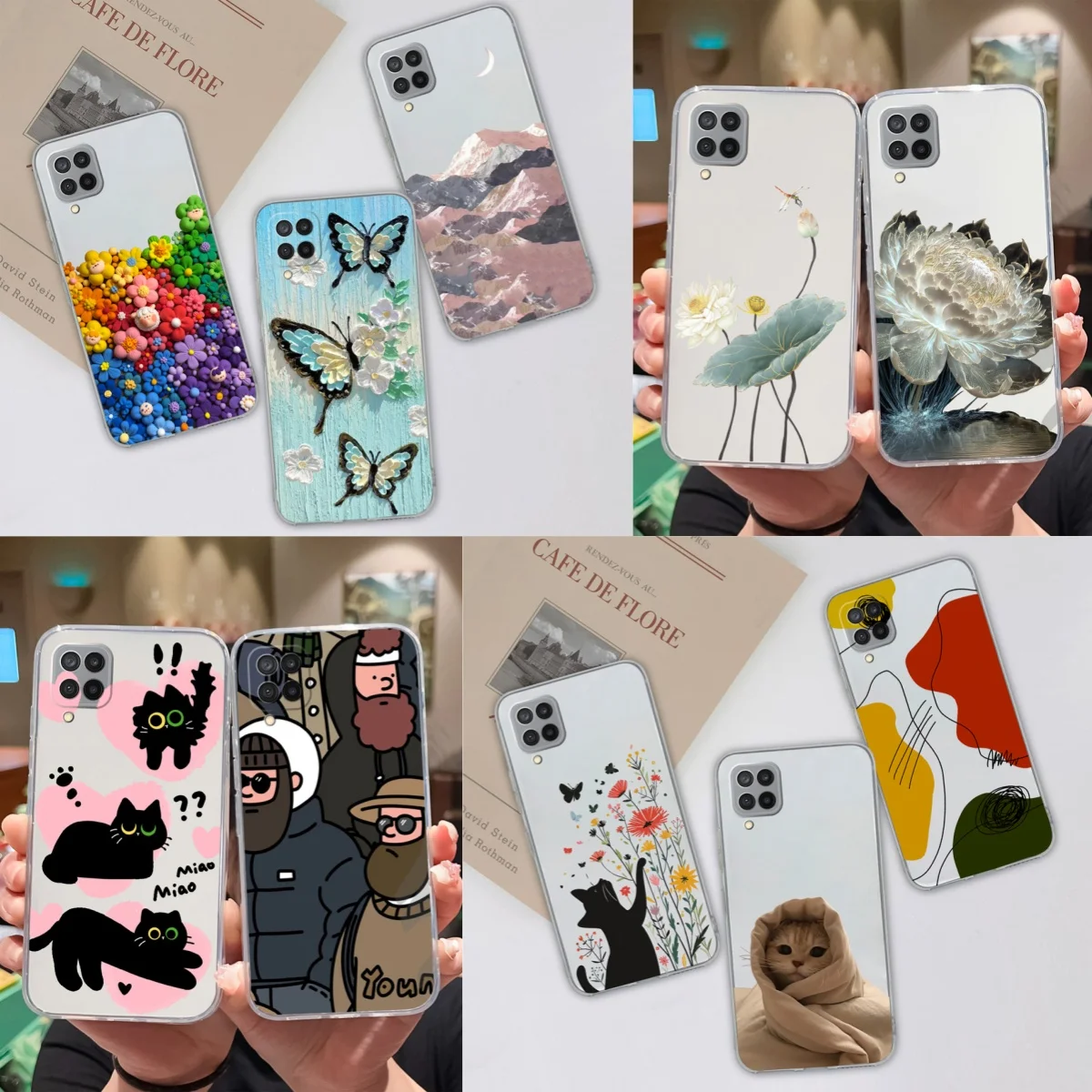 Funda Floral Samsung Galaxy A12 / M12 / F12 – Transparente TPU - imagen 2