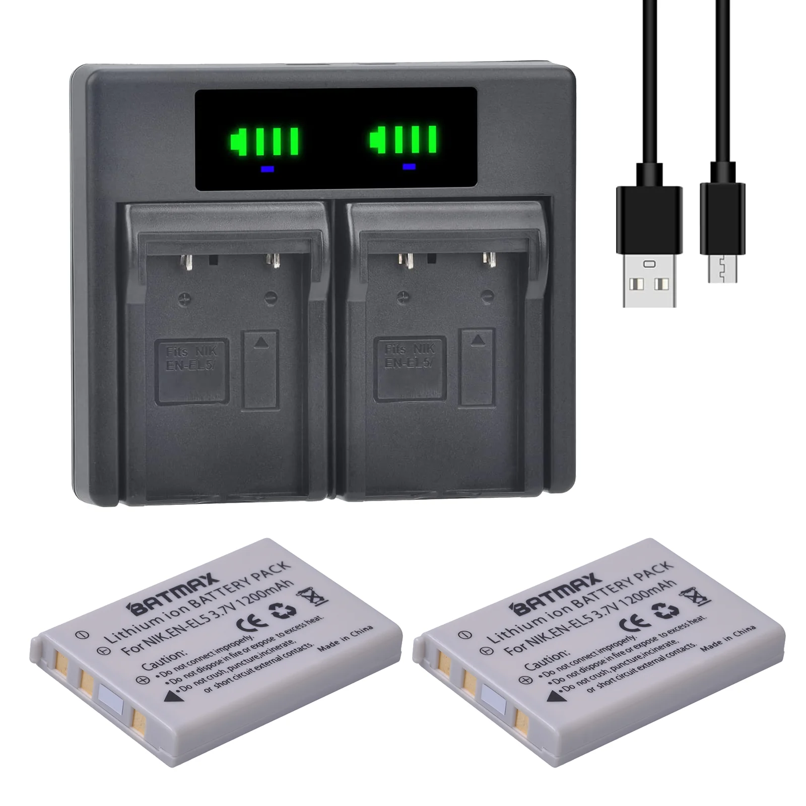Batería Batmax EN-EL5 ENEL5 + cargador Dual LED para NIKON Coolpix P530 P520 P510 P100 P500 P5100 P5000 P6000 P3 P4 P90 P80 P100 - imagen 4