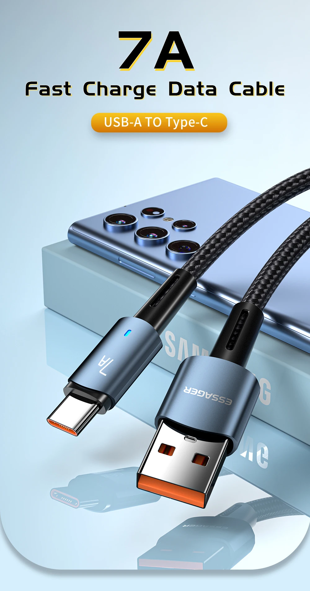 Cable Essager USB-C de carga rápida