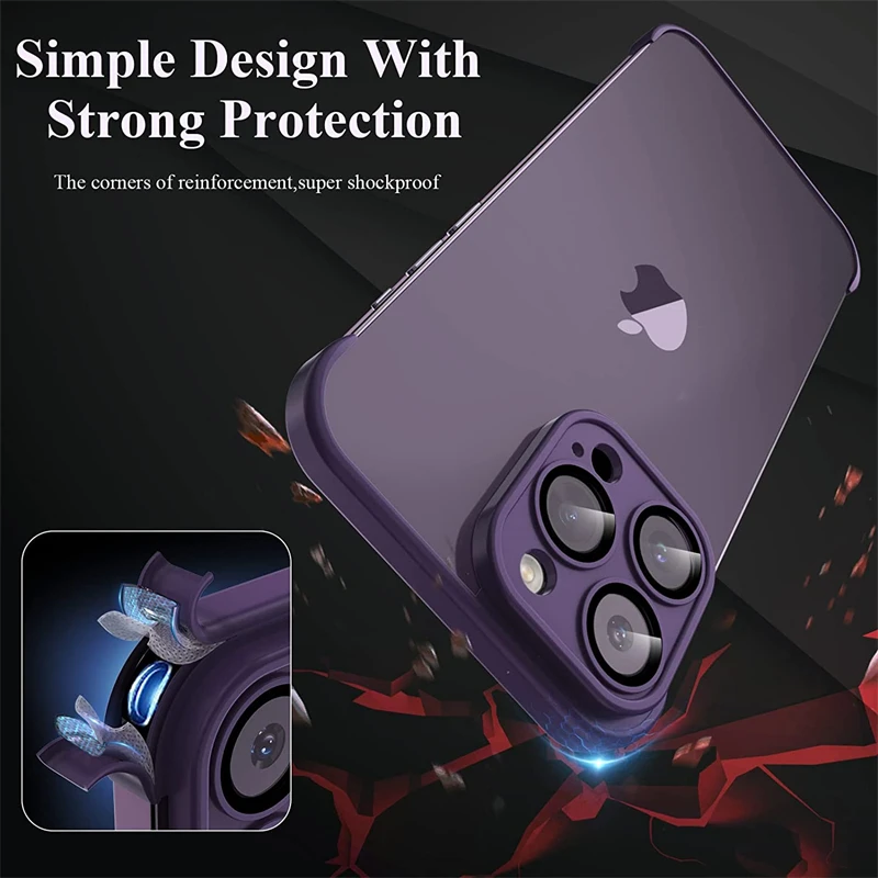 Funda iPhone 12-16 Pro Max/Plus 2 en 1 TPU – Protector Pantalla Vidrio - imagen 2