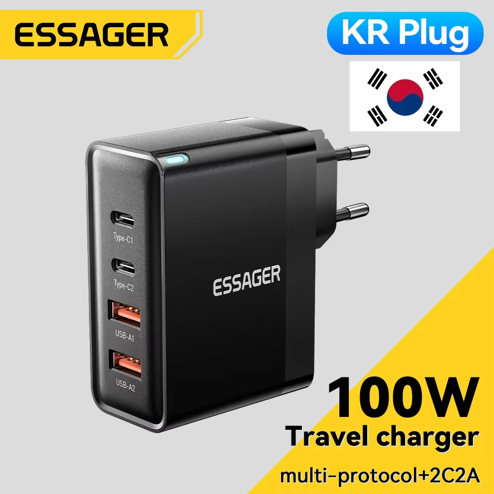Essager Cargador GaN USB-C 100W para Portátil PD