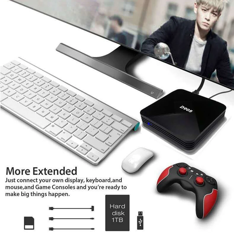 Detalle de las conexiones posteriores: HDMI, USB, AV y power