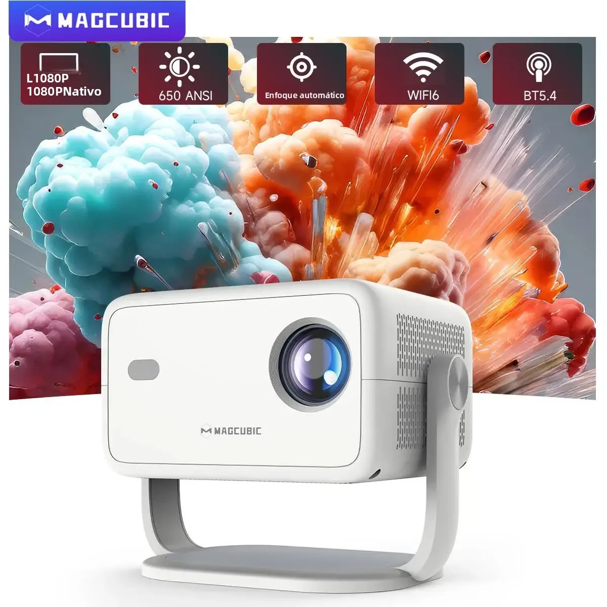 Magcúbico Nativo Proyector portátil 4K Android 11, 360 y enfoque