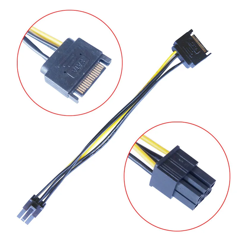 Adaptador conectado a una fuente SATA