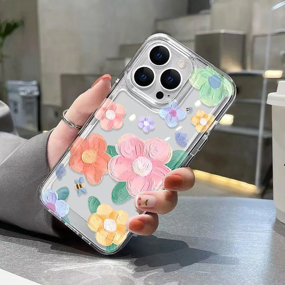 Funda Silicona iPhone 15 Pro Max – Flores Transparente Antigolpes - imagen 2