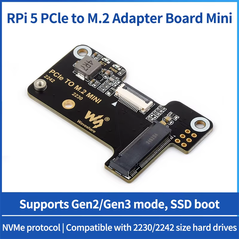 Raspberry Pi 5 HAT NVMe M.2 PCIe – Adaptador SSD - imagen 2