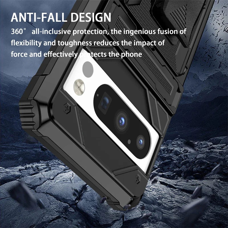 Google Pixel 9 Pro Funda Armadura Resistente con Clip para Cinturon - imagen 3