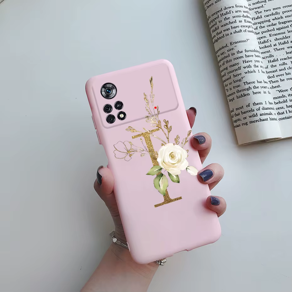 Funda morada con acabado soft-touch