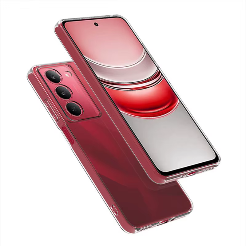 Vista posterior de la funda de silicona transparente para móvil