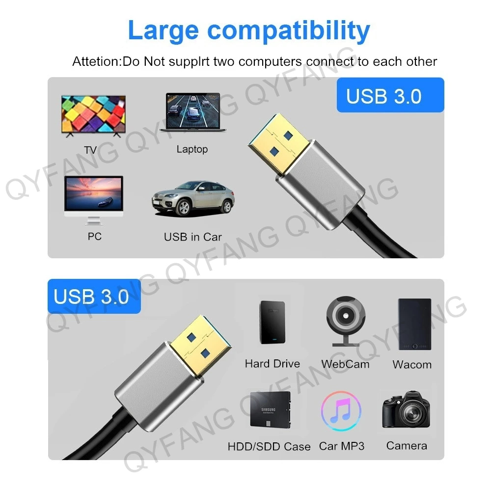 Cable USB 3.0 en uso con disco duro externo