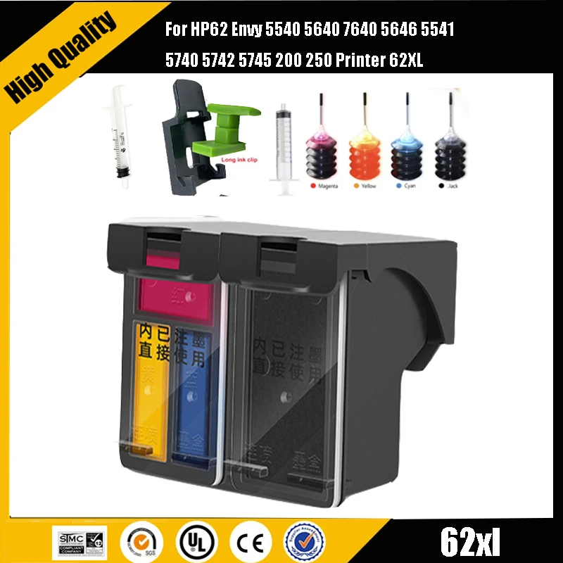HP 62XL, cartucho de tinta recargable compatible con Envy 5540 - imagen 5