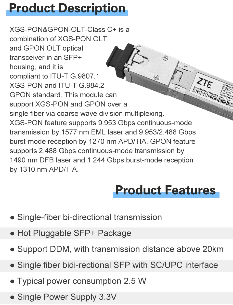 Detalle del conecto SC/UPC del transceptor