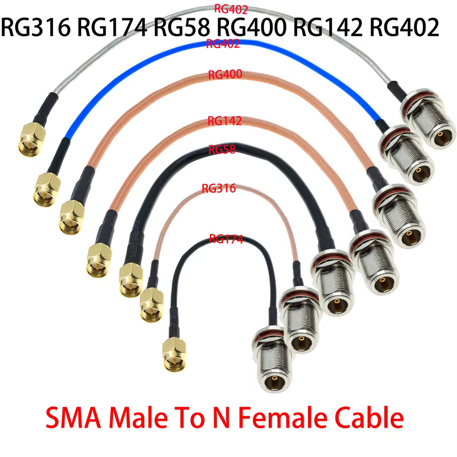 Vista frontal del conector SMA a N