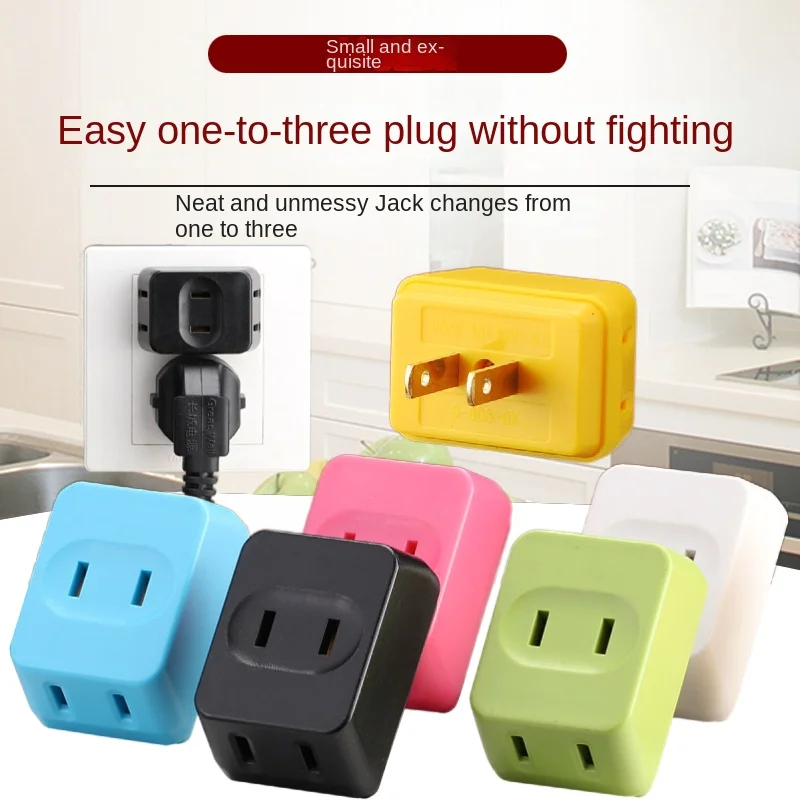 Adaptador de enchufe visto de frente con los tres enchufes