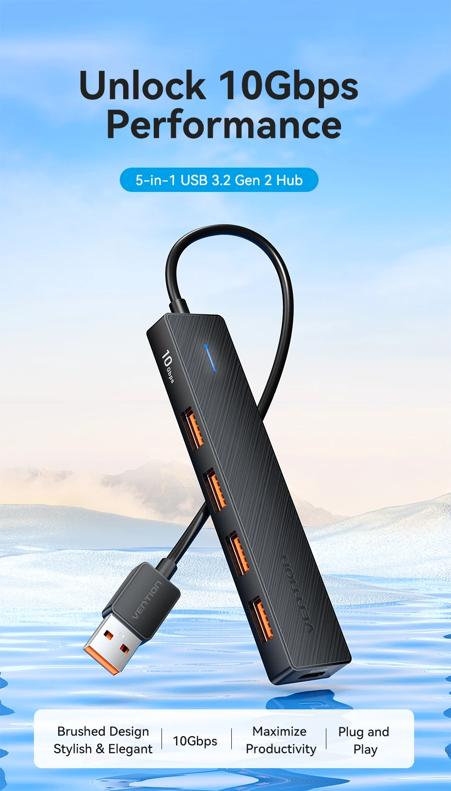 Vention Hub USB-C 3.2 multipuerto