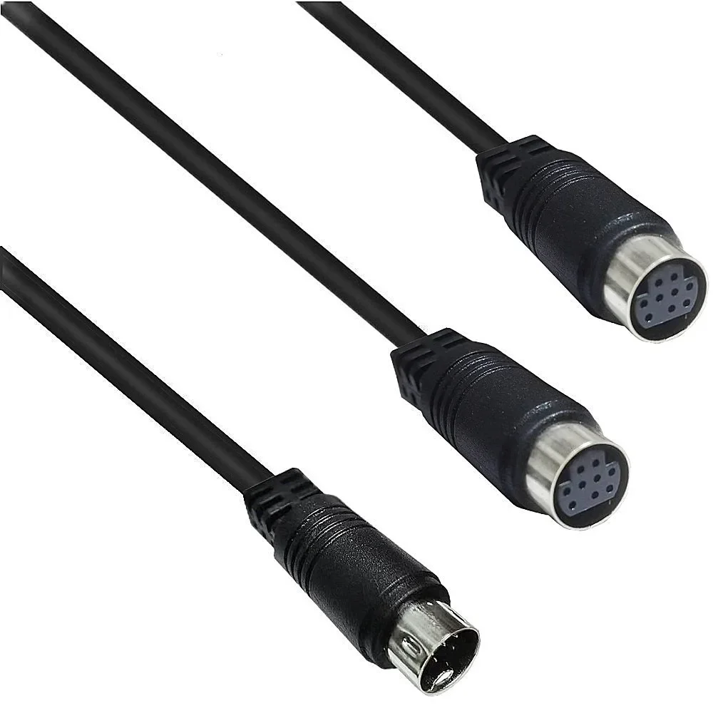 Cable Mini DIN 9 Pin Macho a 2 Hembras Divisor Y S-Video 0.5m - imagen 4