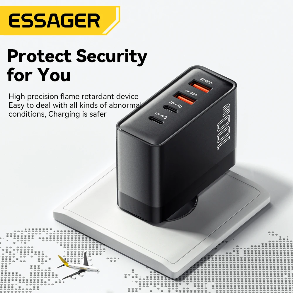 Essager Cargador GaN USB-C 100W para Portátil PD - imagen 4