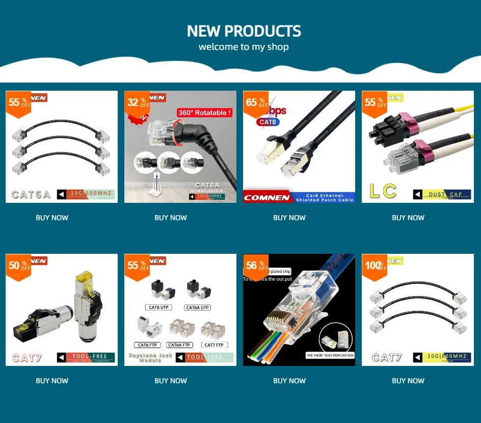 Cable Ethernet plano COMNEN Cat 7 RJ45 ultrafino