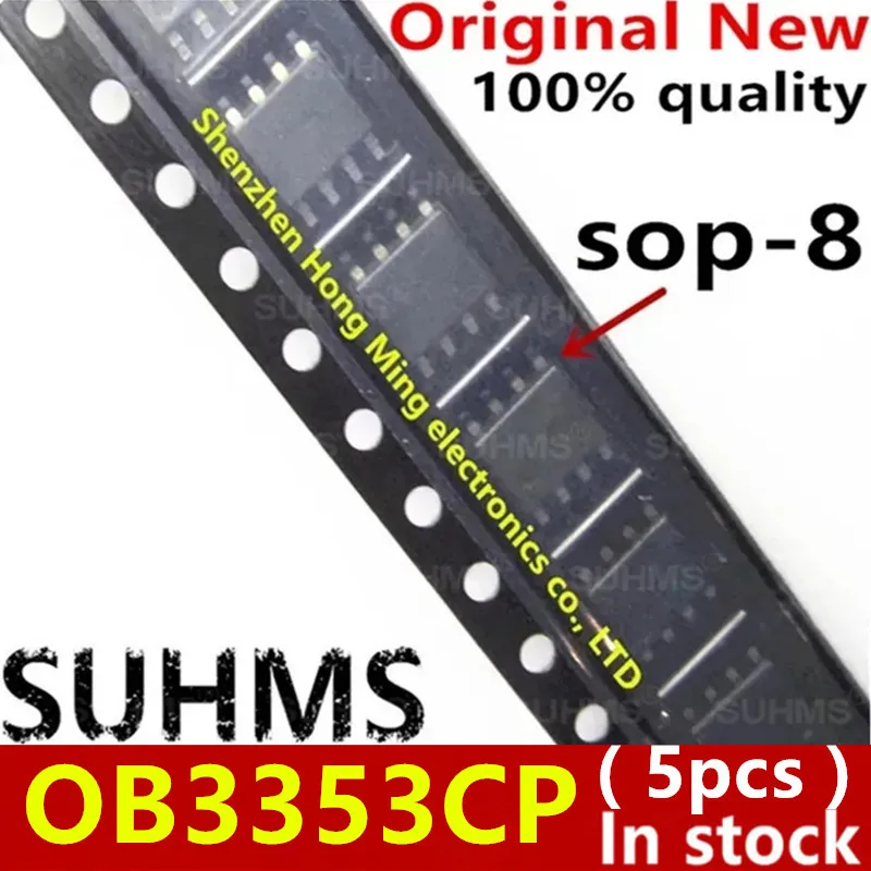 Vista frontal del OB3353CP SOP-8 Chipset