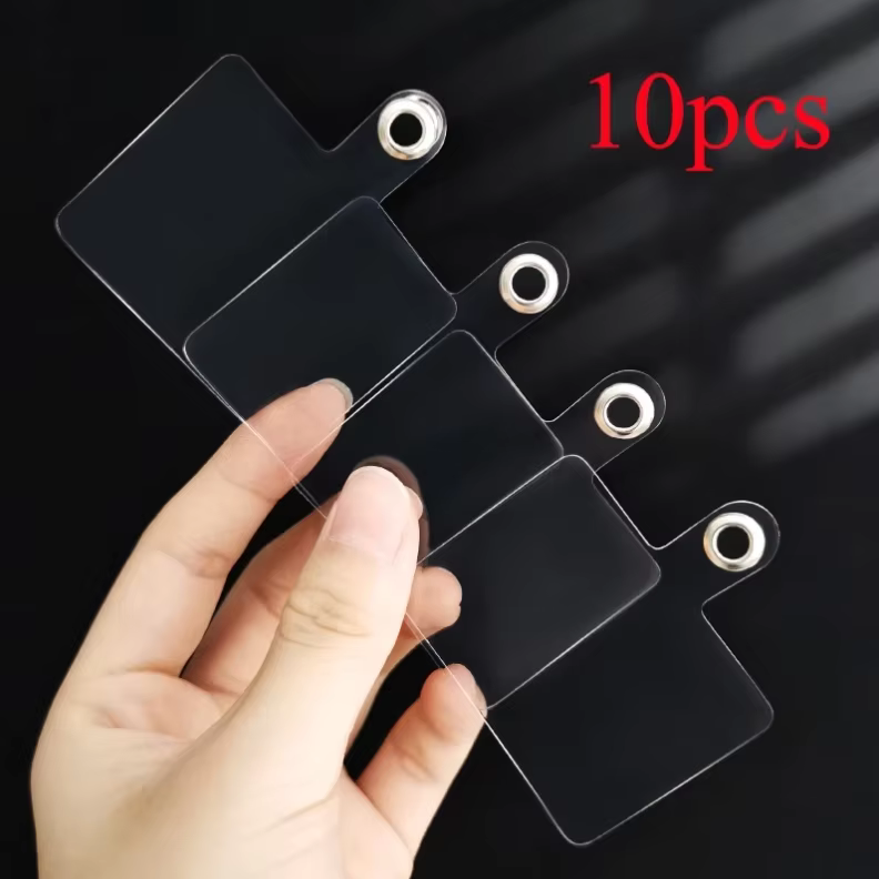 Almohadilla transparente para funda de teléfono con correa de cordón