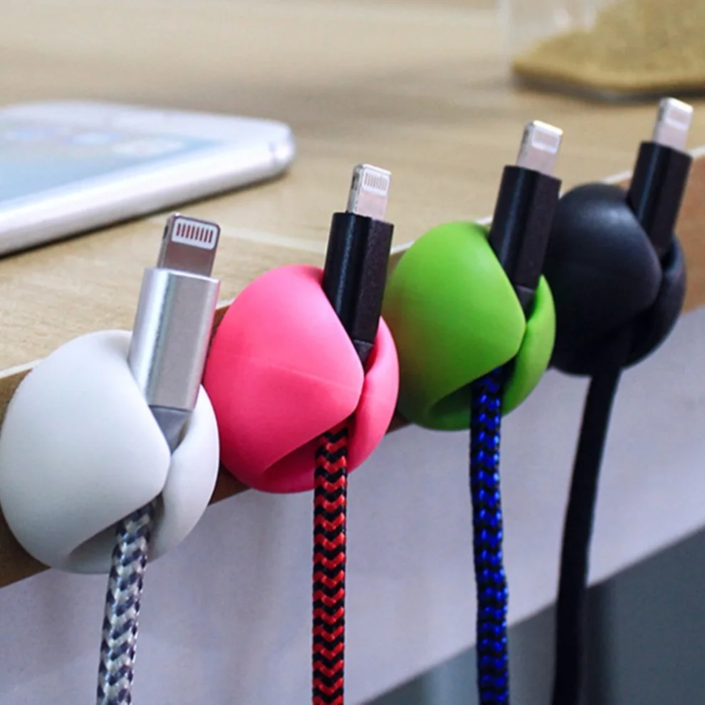 Clip Organizador de Cables USB y Auriculares – Silicona Flexible - imagen 3