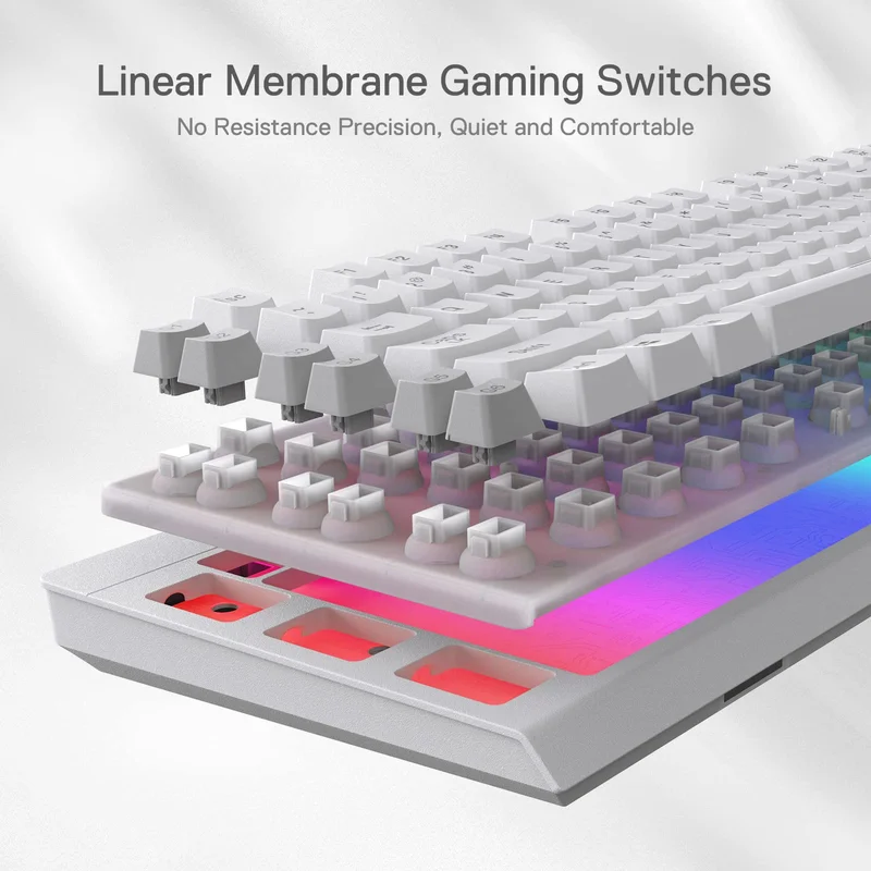 Redragon K512 Shiva, teclado gaming de membrana RGB con reposamuñecas - imagen 5