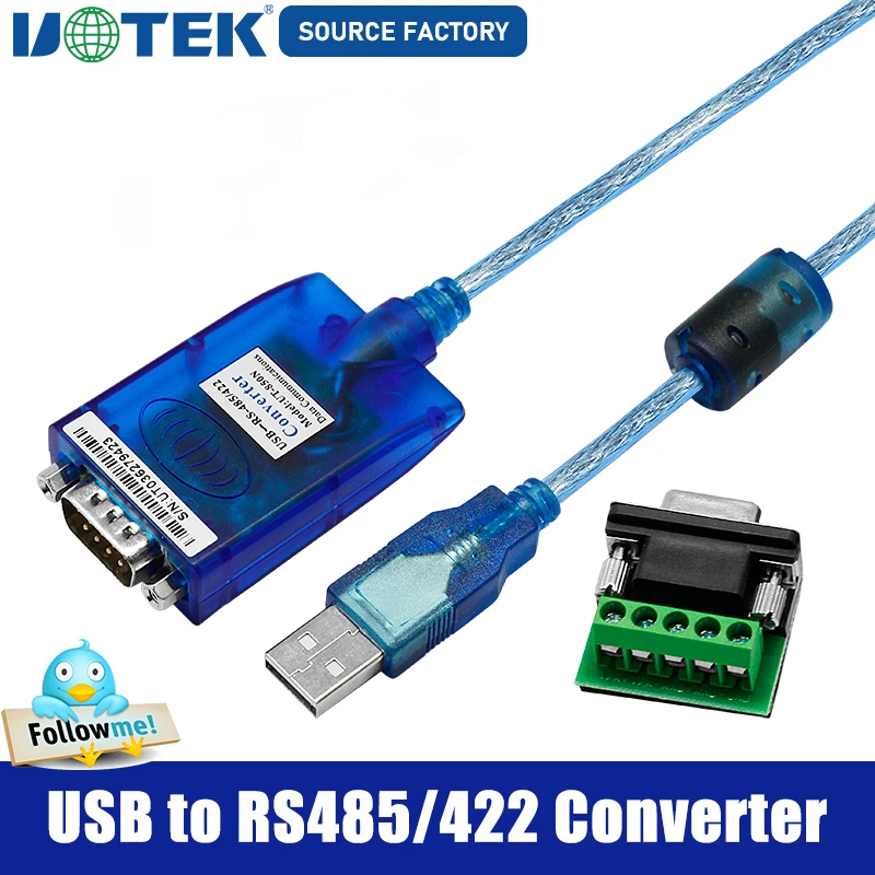 UOTEK Convertidor USB a RS485/RS422 conector DB9, antivibración