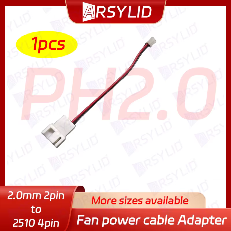 ARSYLID Adaptador PH2.0 de 3/4 a 2 Pines para Ventilador VGA