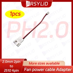 ARSYLID Adaptador PH2.0 de 3/4 a 2 Pines para Ventilador VGA