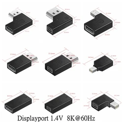 Adaptador DisplayPort a Mini DP 90° – 8K/60 Hz y 4K/165