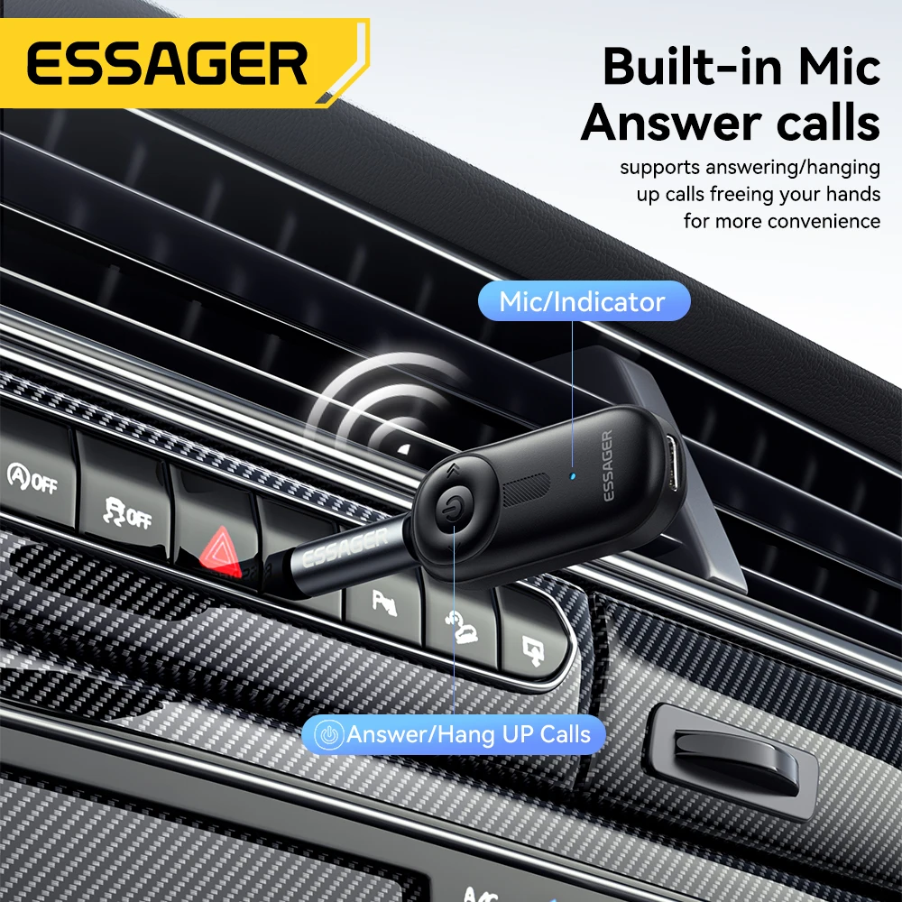 Essager Adaptador Bluetooth 5.3 AUX 3.5mm para Coche y Auriculares - imagen 3
