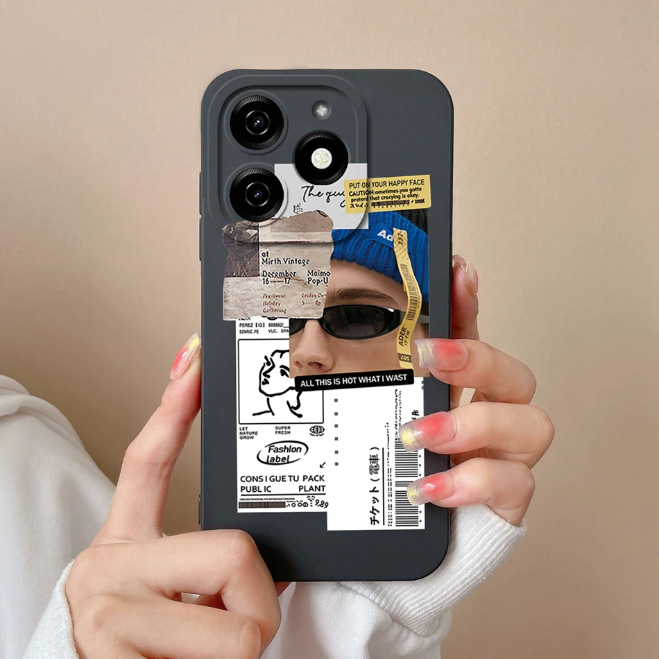 Funda negra Cool Bear para Infinix Smart 8 Pro Plus