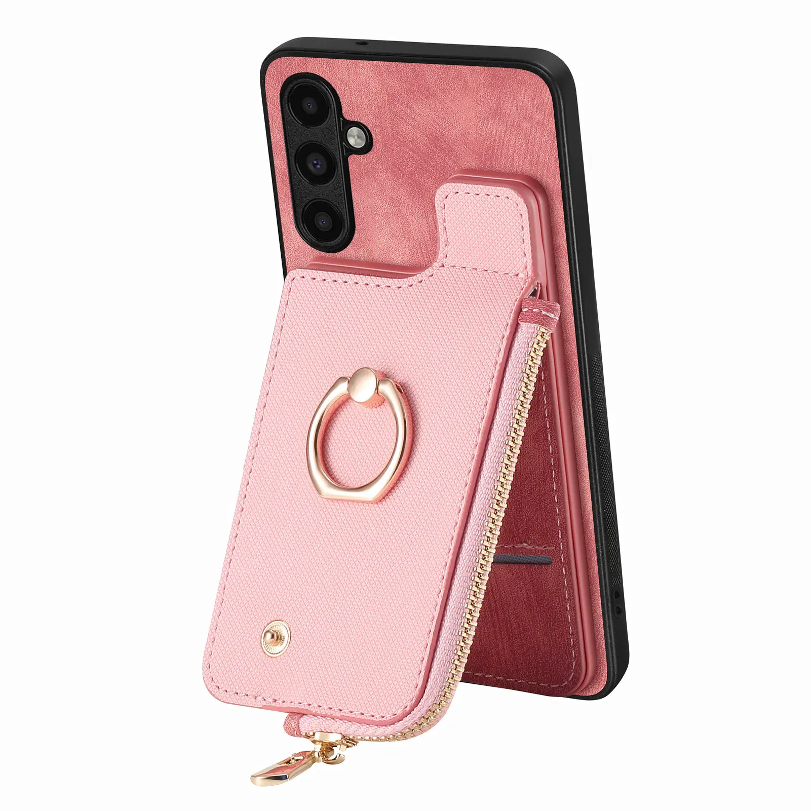 Interior de la funda con tarjetero y anillo