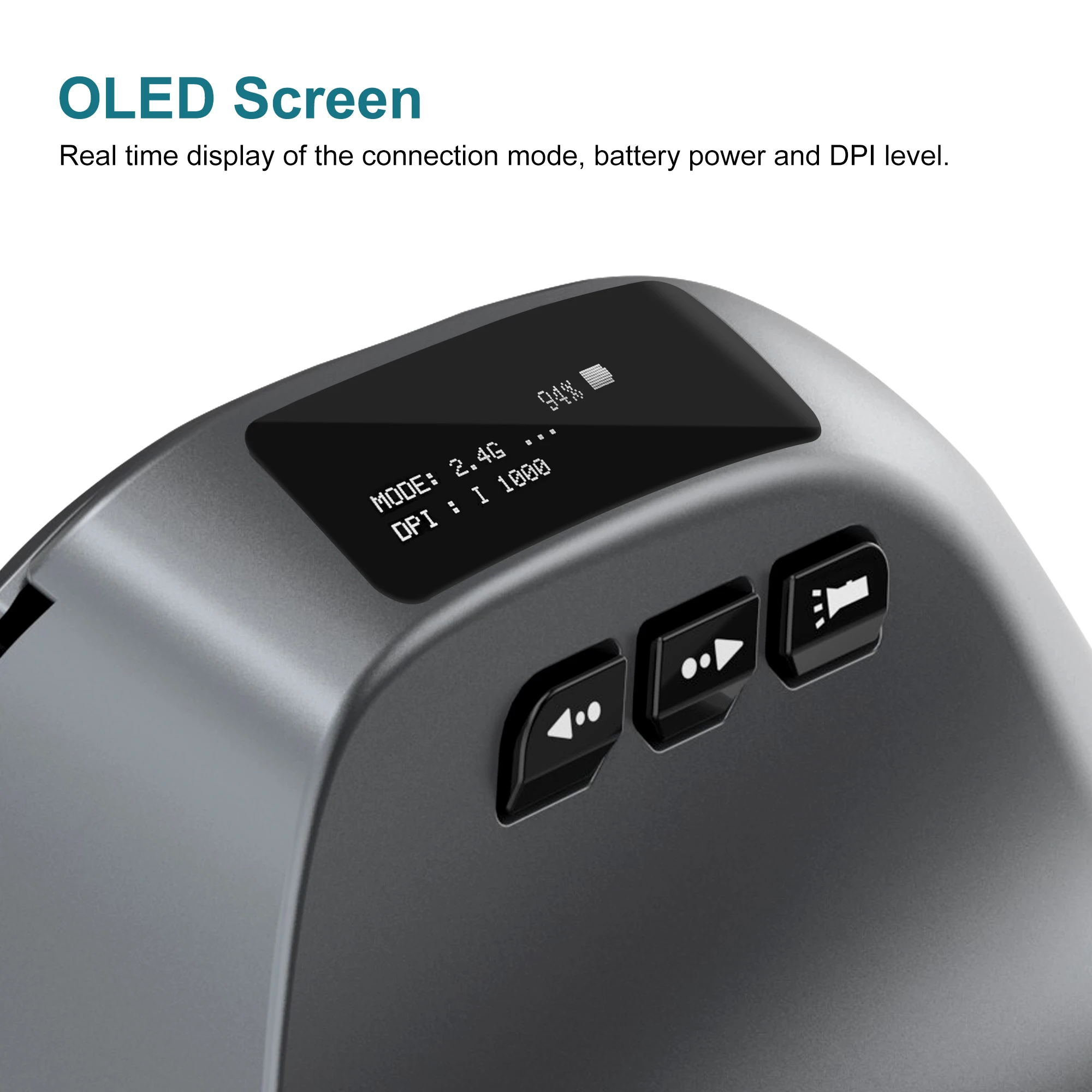 Lefon F26C Ratón Vertical Inalámbrico OLED Bluetooth