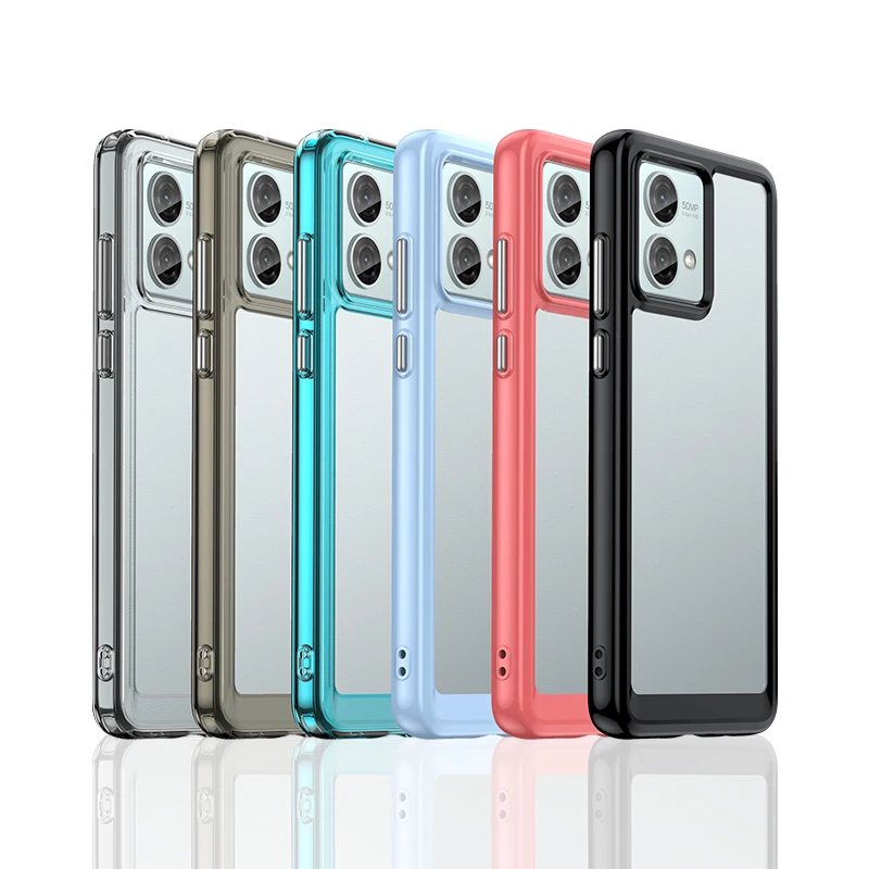 Funda transparente colorida de TPU para Motorola Moto G84