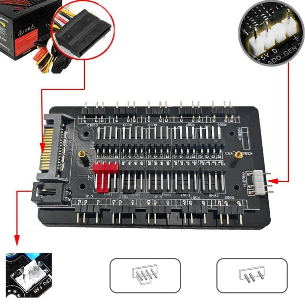 Hub ARGB PWM 7P SATA para Ventiladores PC - imagen 5