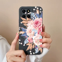 Honor X6/X6S/X6A Funda silicona liquida floral - Proteccion camara