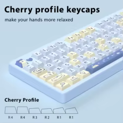 KBDiy Teclas Perfil Cherry PBT MX Gaming Meow Azul Teclado Mecánico