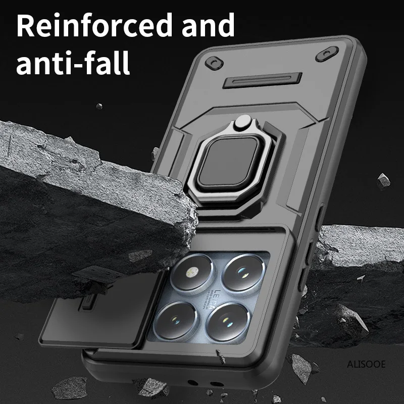 Xiaomi 14T Pro 5G – Funda Deslizable con Soporte Anillo Antigolpes - imagen 2