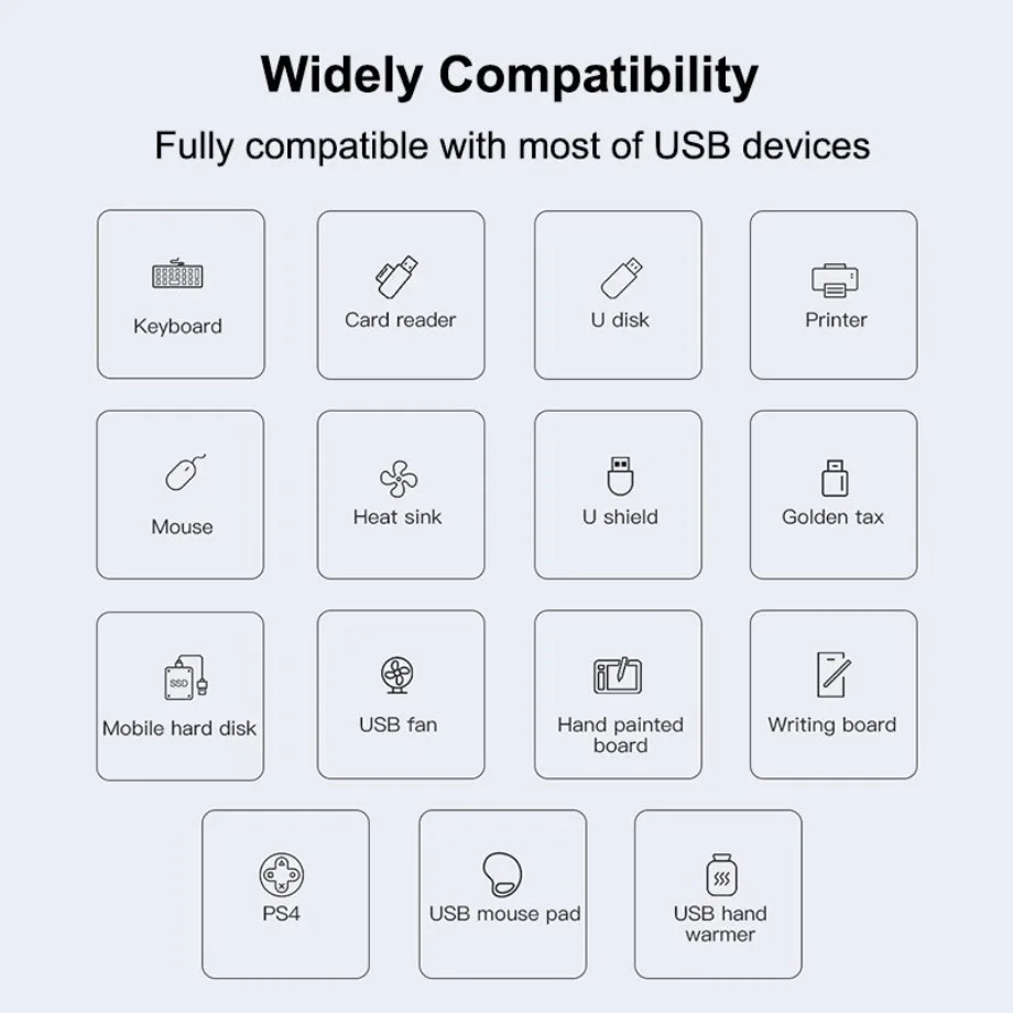 Teclado, ratón y memoria flash conectados al hub