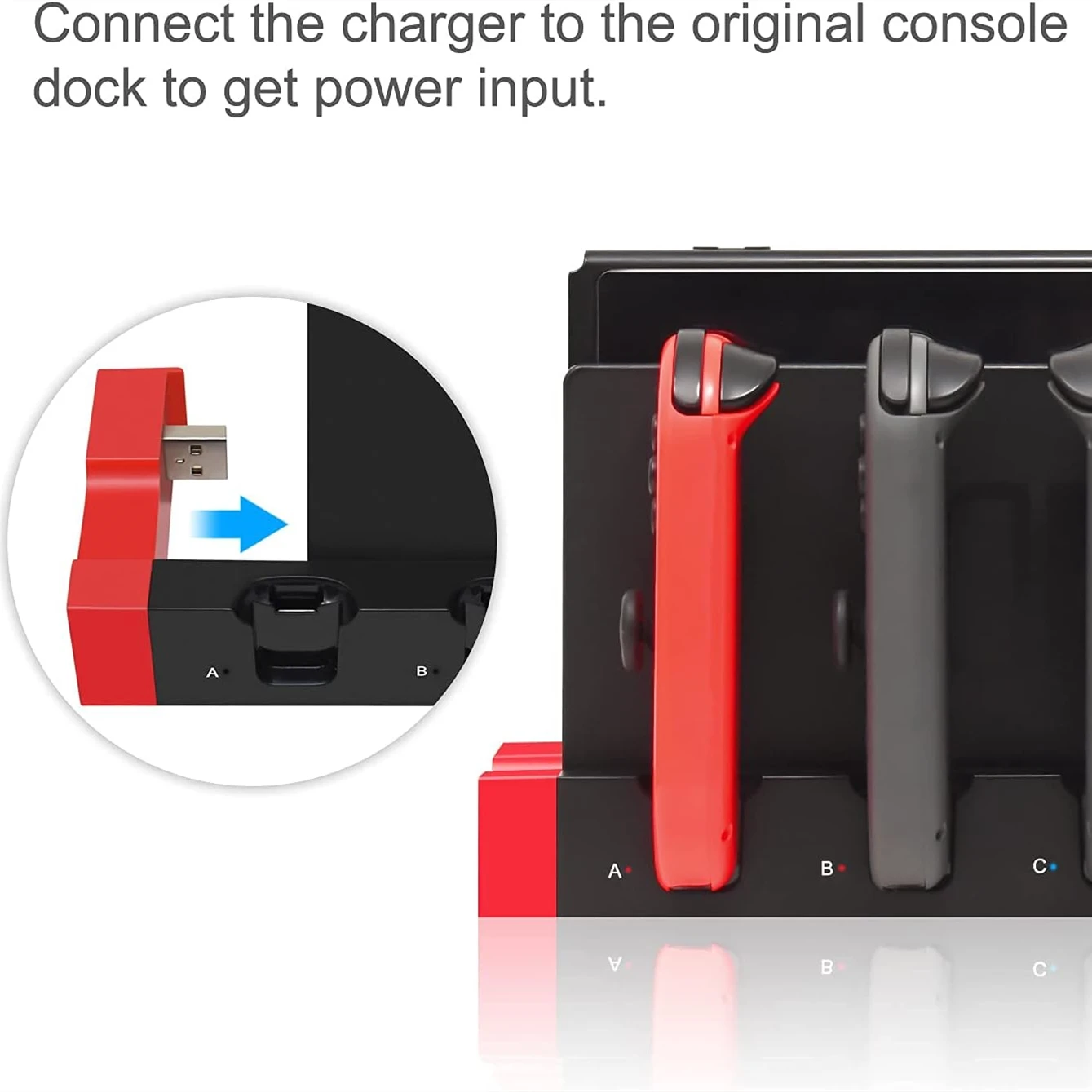 Base de Carga IPEGA PG-9186 para Nintendo Switch y OLED – 4 Mandos - imagen 4