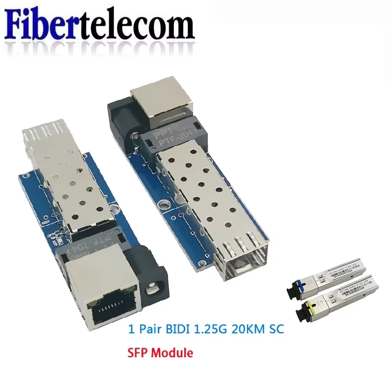 Mini RPOE Convertidora de Medios Fibra SFP RJ45 Ethernet - imagen 2