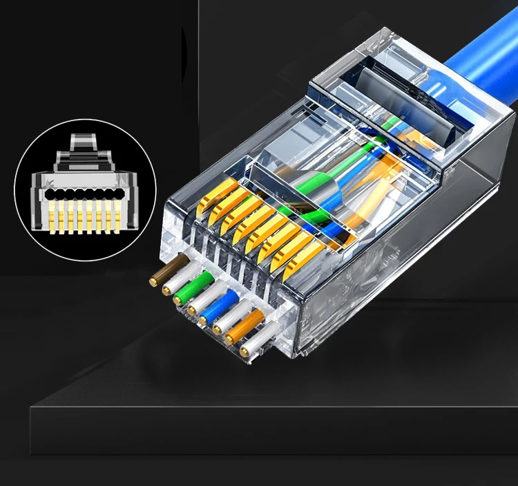 Detalle de agujeros de conector RJ45 Linkwylan