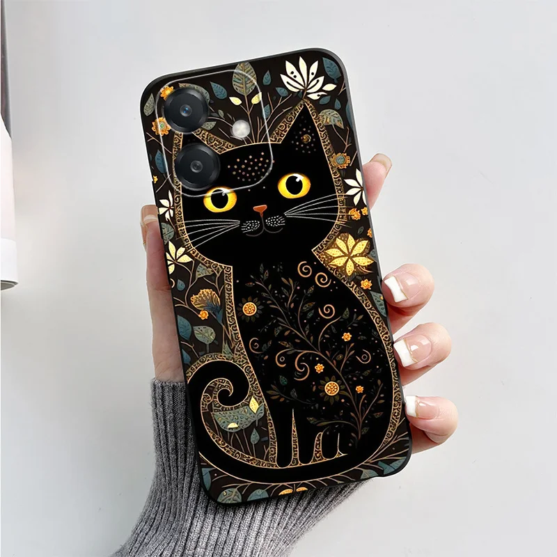 Funda de silicona para Oppo A40 con diseño de gato y zorro - imagen 4
