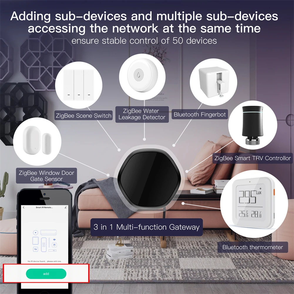 Hub ZigBee multimodo con antena externa