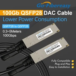 Cable DAC 100Gb QSFP28 Pasivo Apilable para Mikrotik Huawei Cisco
