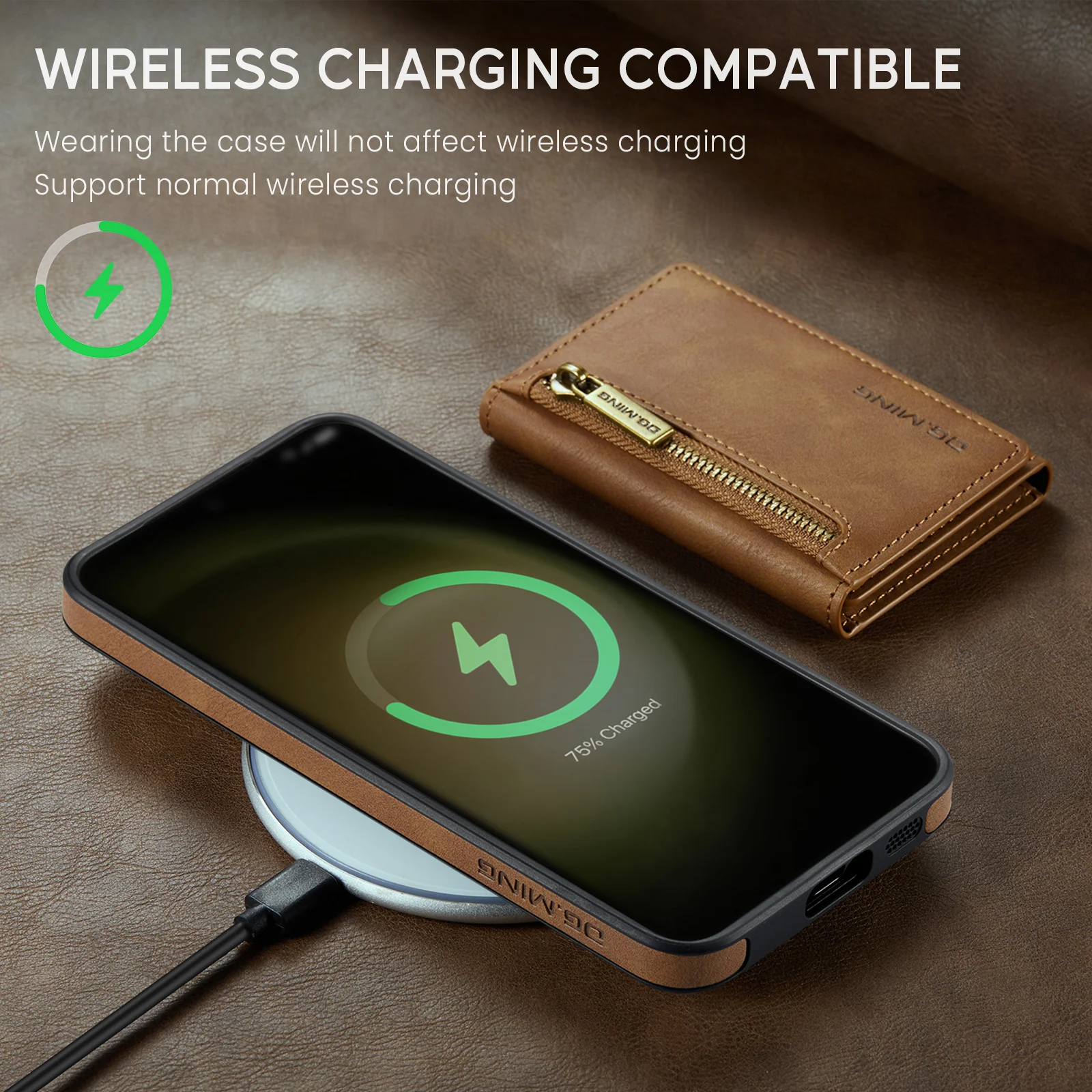 Funda puesta en un Samsung Galaxy S24 Ultra mostrando el acceso libre a puertos y cámara