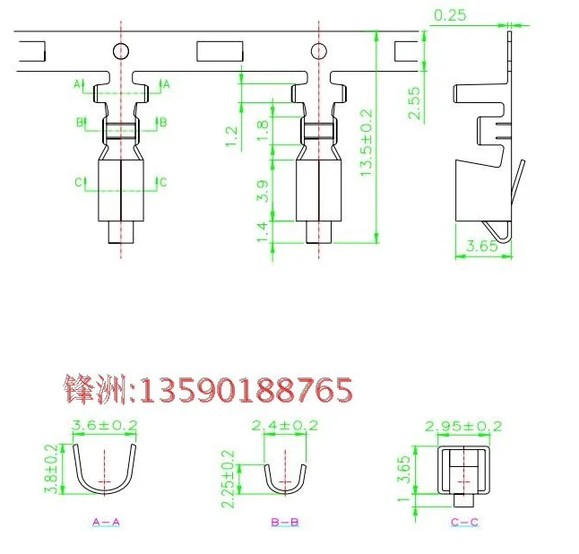 Tira Terminal de conector macho y hembra 3.96mm