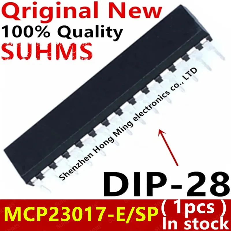 Chip expansor GPIO MCP23017-E/SP vista frontal