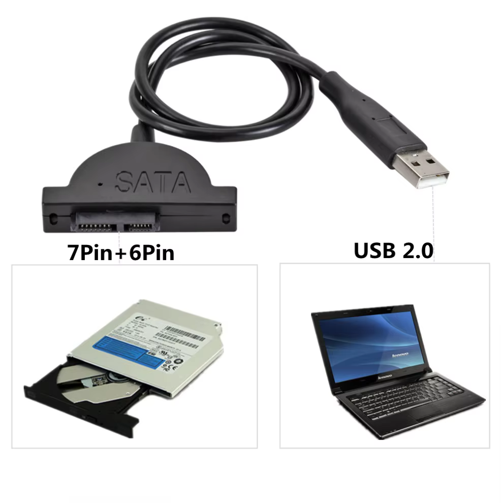 Adaptador USB a SATA Slimline en uso